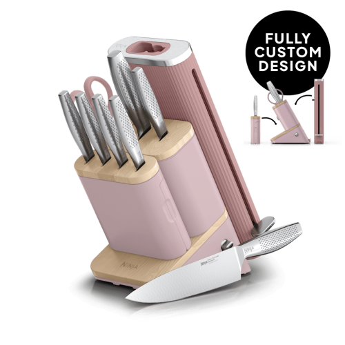 Ninja NeverDull&reg; Pro 10-Piece Premium Kitchen Knife Set & Steak Knives in Chai Pink